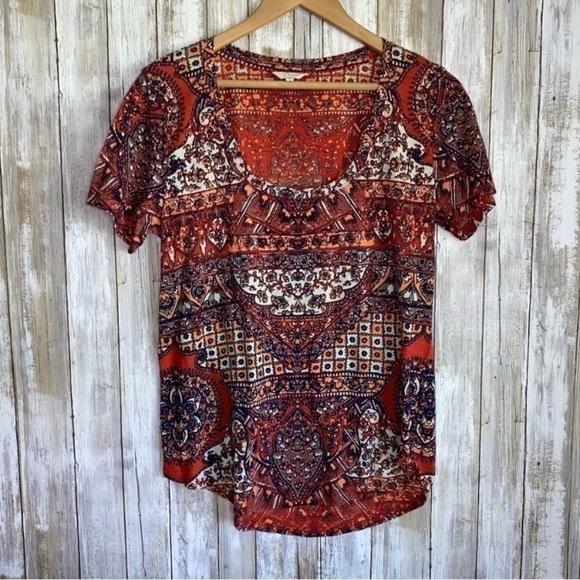 Lucky Brand Tops - Lucky Brand Orange Floral Tee
